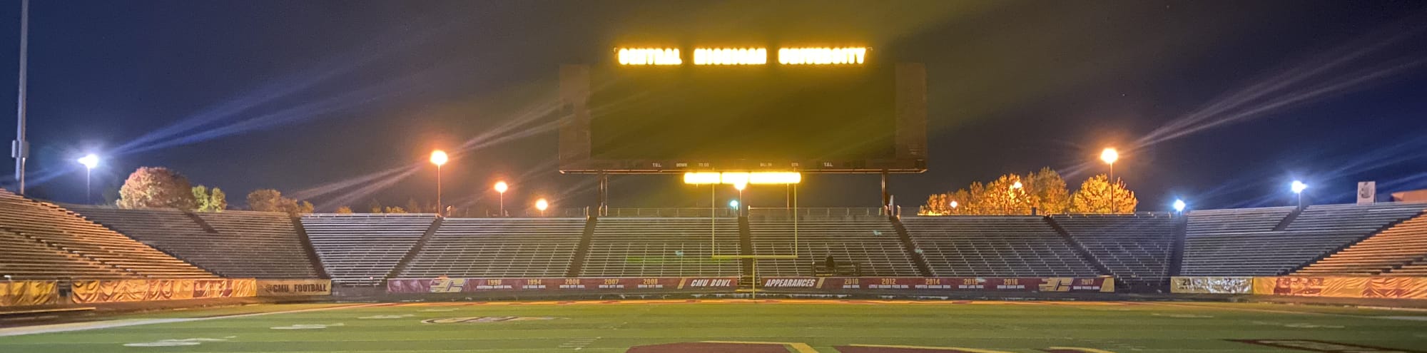 empty football stadium at night under the lights Santa Rosa