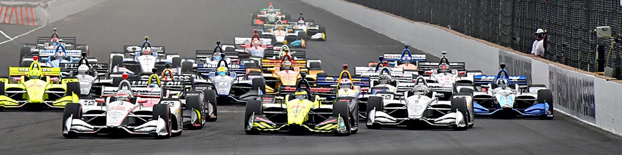 indy cars racing to through the start line Santa Rosa