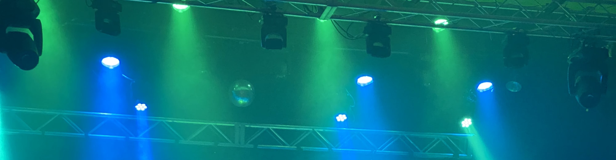 blue and green theater stage lights Santa Rosa